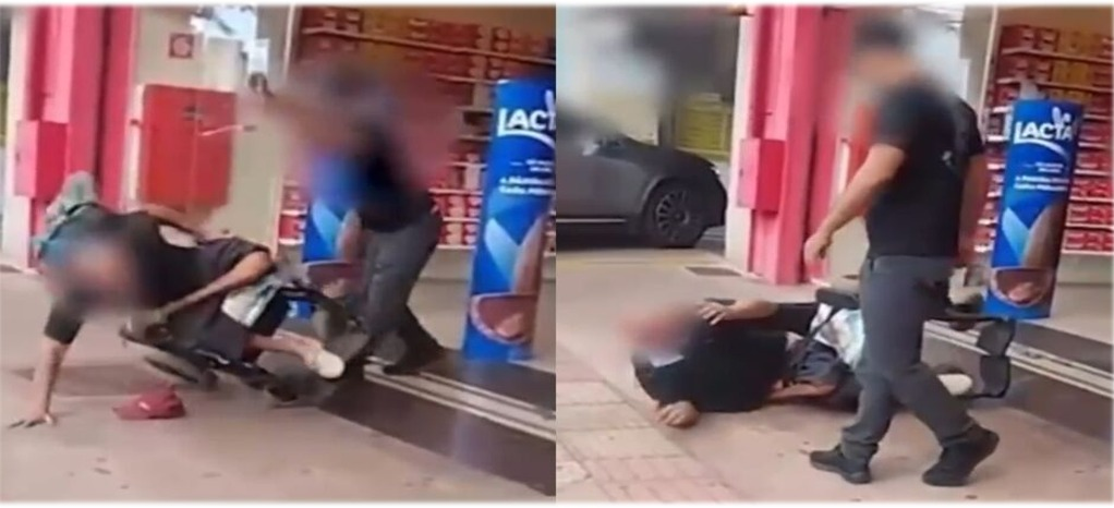 Campo Grande/MS: Segurança de loja agride cadeirante na rua