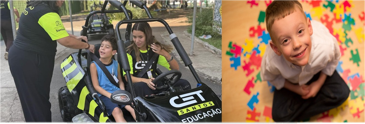Autistas participam de vivências de educação no trânsito em Santos/SP