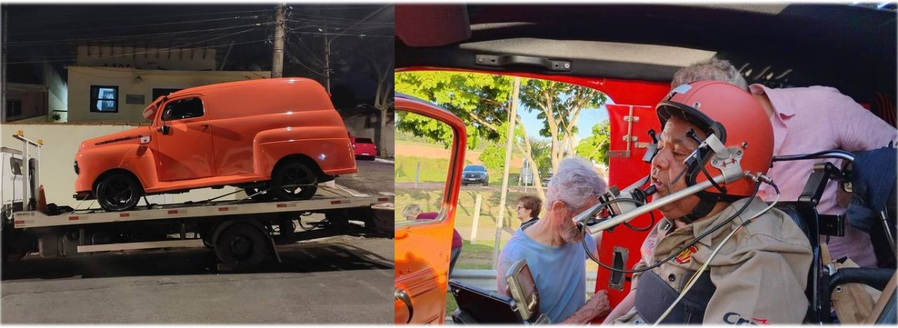 Tetraplégico dirige com a boca e a cabeça num autódromo