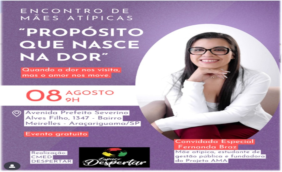 Convite para mães atípicas de Araçariguama/SP e região