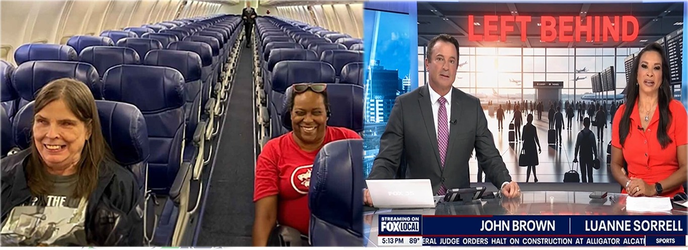 Mulheres cegas esquecidas no aeroporto e postas em avião vazio